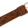 leather watch strap handtooled cognac