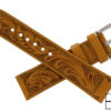 leather watch strap handtooled tan