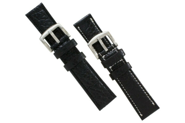 Handmade Genuine Black American Bison Leather Watch Strap (Made in U.S.A)