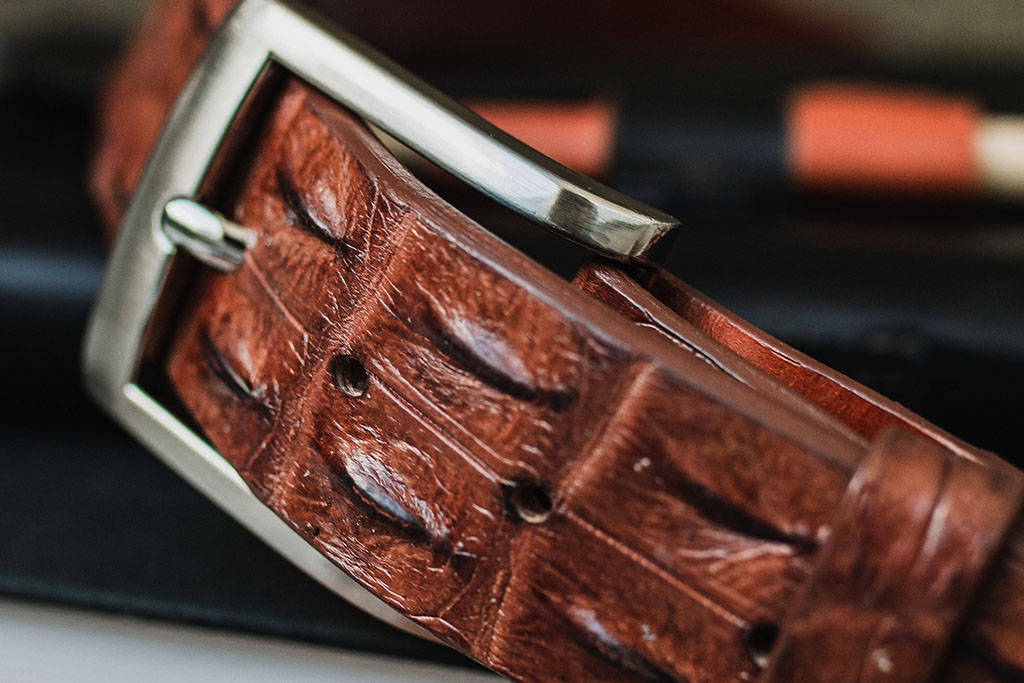 Handmade belt Alligator
