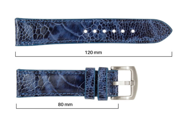 leather watch strap ostrich safari blue