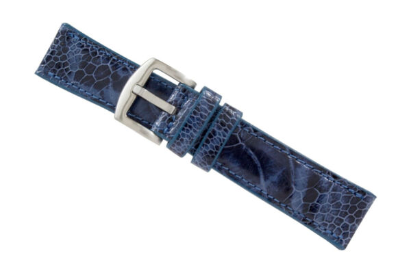 leather watch strap ostrich safari blue
