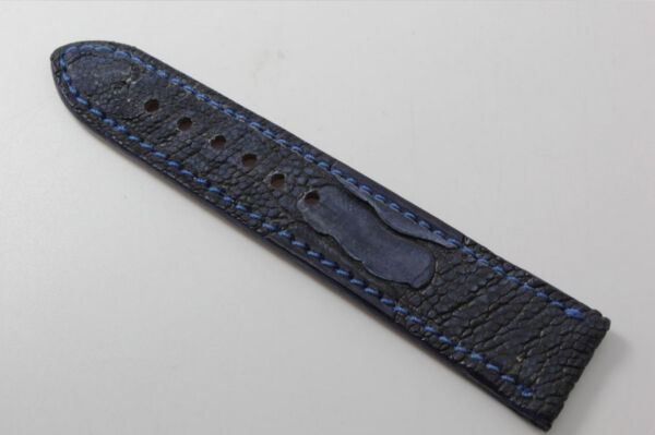 leather watch strap ostrich washed indigo