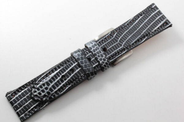 Handmade Genuine Graphite Lizard Leather Watch Strap (Made in U.S.A)