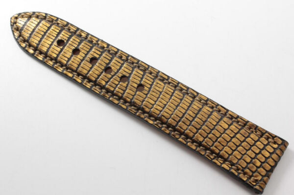 Handmade Genuine Gold Lizard Leather Watch Strap (Made in U.S.A)