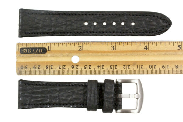 Handmade Genuine Safari Black Shark leather Watch Strap