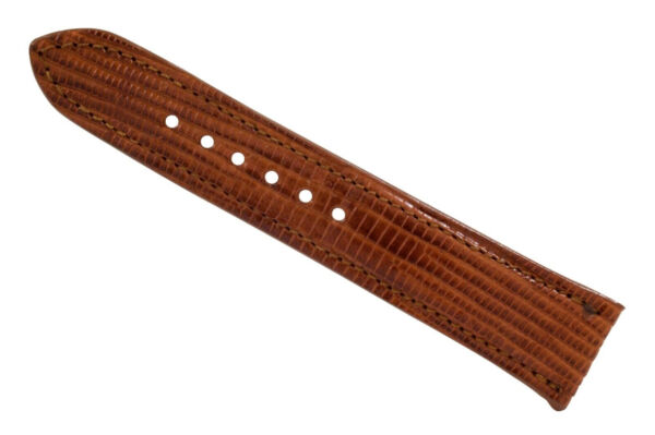 Handmade Genuine Cognac Lizard Leather Watch Strap (Made in U.S.A)