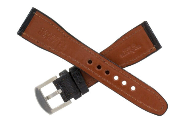 leather watch strap lizard black IWC pilot