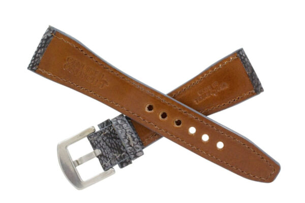 leather watch strap ostrich cement IWC pilot