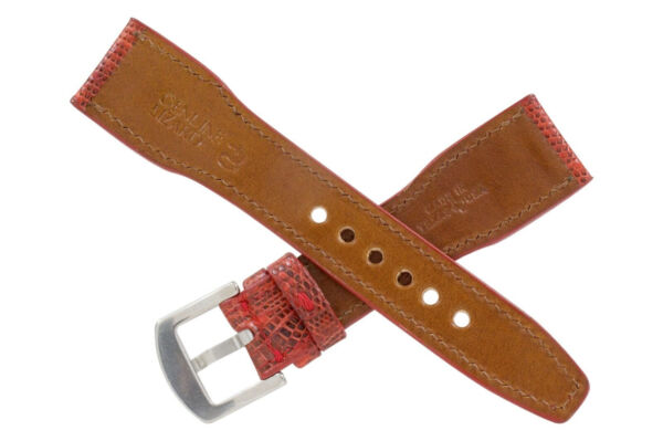 leather watch strap lizard red black IWC pilot