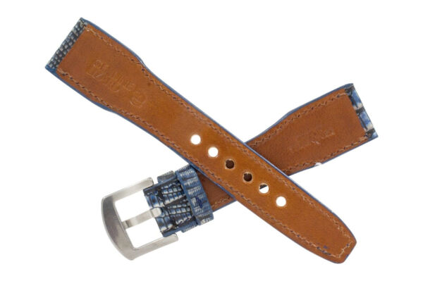 leather watch strap lizard rustic blue IWC pilot