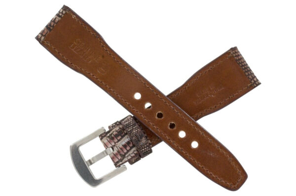 leather watch strap lizard rustic brown IWC pilot