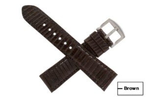 Handmade Genuine Brown Lizard Leather Watch Strap (Made in U.S.A)