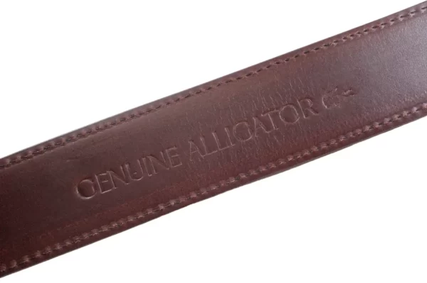 Alligator Leather Belt Suede Burgundy
