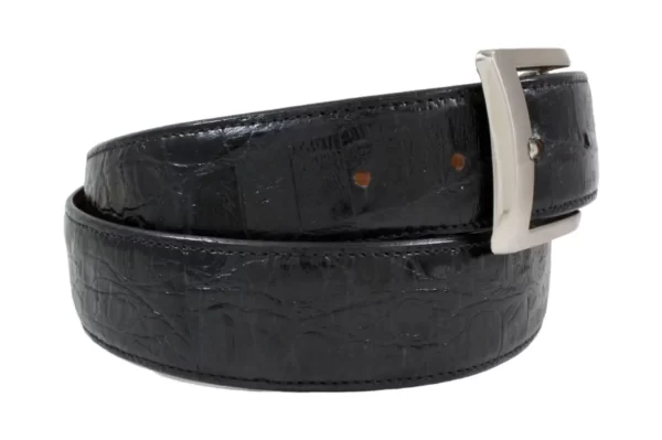 Handmade Black Crocodile Leather Belt