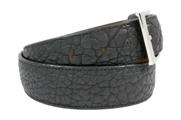 Genuine Handmade Black American Bison Leather Belt