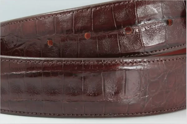 Brown Alligator Leather Belt (1.25 - 1.5 inches)