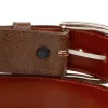 Brown smooth ostrich leather belt | Artifex Leather Works