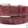 Genuine Burgundy Alligator Leather Belt for Men