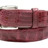 Genuine Burgundy Alligator Leather Belt for Men