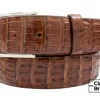 Cigar Brown alligator-double-tail-leather-belt