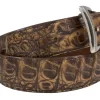 Genuine Antique Pecan Alligator Leather Belt for Men