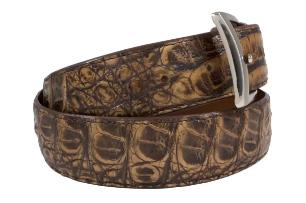 Genuine Antique Pecan Alligator Leather Belt for Men