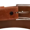Genuine Handmade Cognac Lizard leather Belt for men