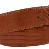 Genuine Handmade Cognac Lizard leather Belt for men