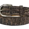 Genuine Matte Brown Alligator Leather Belt for Men