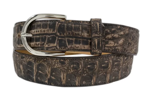 Genuine Matte Brown Alligator Leather Belt for Men