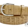 Tan alligator-double-tail-leather-belt