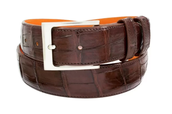 Brown AAA Ultra Alligator Leather Belt for men of golf