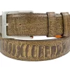 Genuine Handmade AAA ULTRA Antique Saddle Ostrich Leg Leather Belt