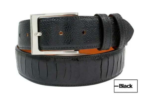 Genuine Handmade AAA ULTRA Black Ostrich Leg Leather Belt