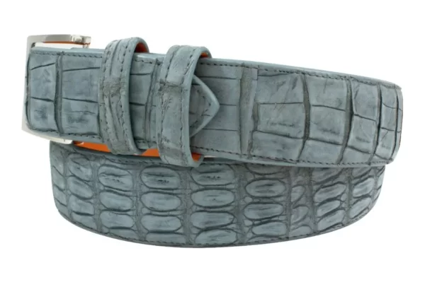 Genuine Handmade AAA ULTRA Cadet Gray Suede  Alligator Leather Belt