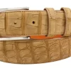Genuine Handmade AAA ULTRA Tan Suede  Alligator Leather Belt