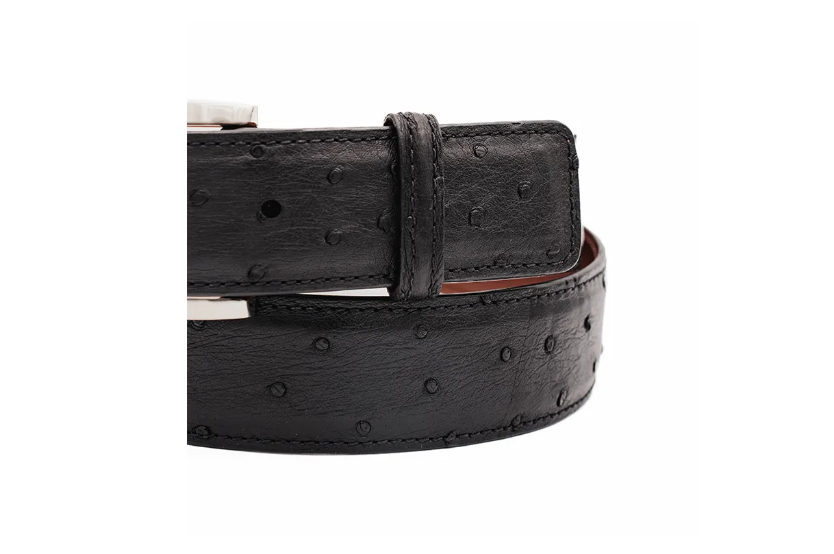 Full Quill Ostrich Leather Belt | Artifex Leather Works