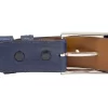 Full Quill Navy Blue Ostrich Leather Belt