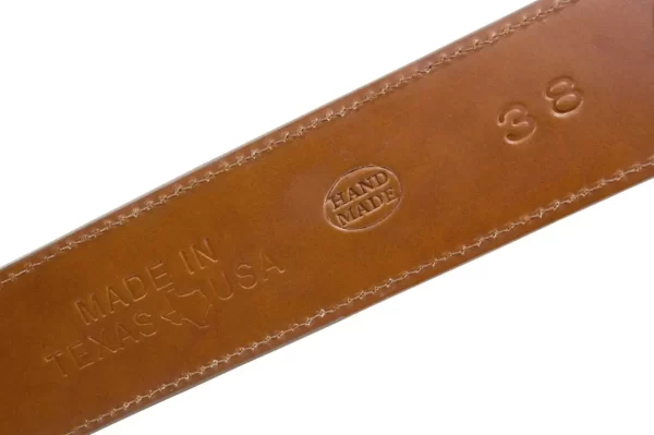 Handmade Genuine Cognac Italian Suede Leather Belt for Men