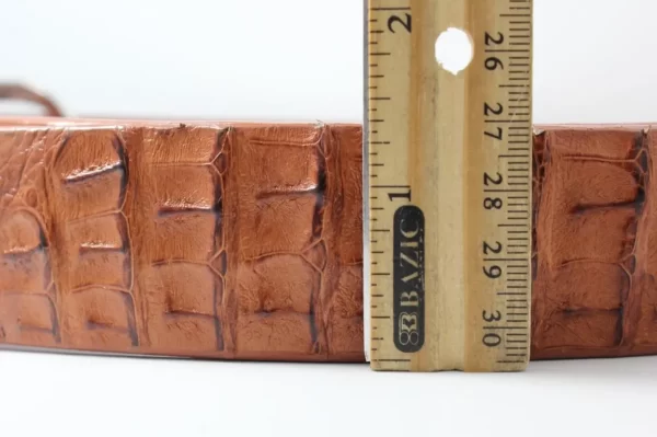 Genuine Hornback Cognac Caiman Crocodile Leather Belt for men