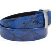 Handmade Genuine Natural Blue Python Leather Belt (Made in U.S.A)