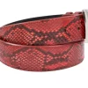 Handmade Genuine Natural Red Python Leather Belt Made in USA