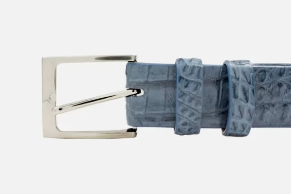 Genuine Hornback  Blue Jean Caiman Crocodile Leather Belt for men
