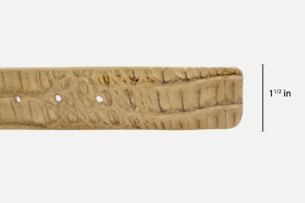 Genuine Hornback Tan Caiman Crocodile Leather Belt for Men