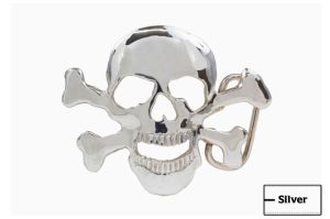 Handmade Sterling Silver Skull Belt Buckle (Made in USA)