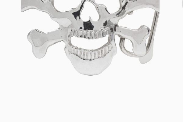 Handmade Sterling Silver Skull Belt Buckle (Made in USA)