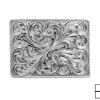 Hand Engraved Sterling Silver (.925) Cowboy Trophy Belt Buckle (Made in Texas)