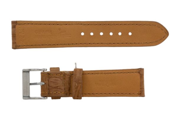 Genuine AAA Ultra Tan Suede Alligator Leather Watch Strap (Made in U.S.A)