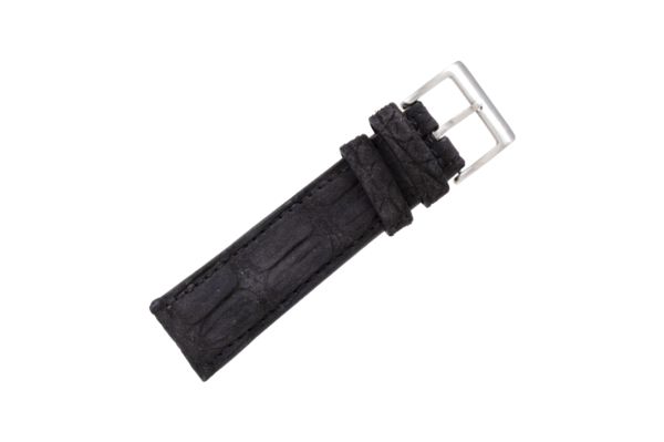 Handmade Genuine AAA Ultra Black Suede Alligator Leather Watch Strap